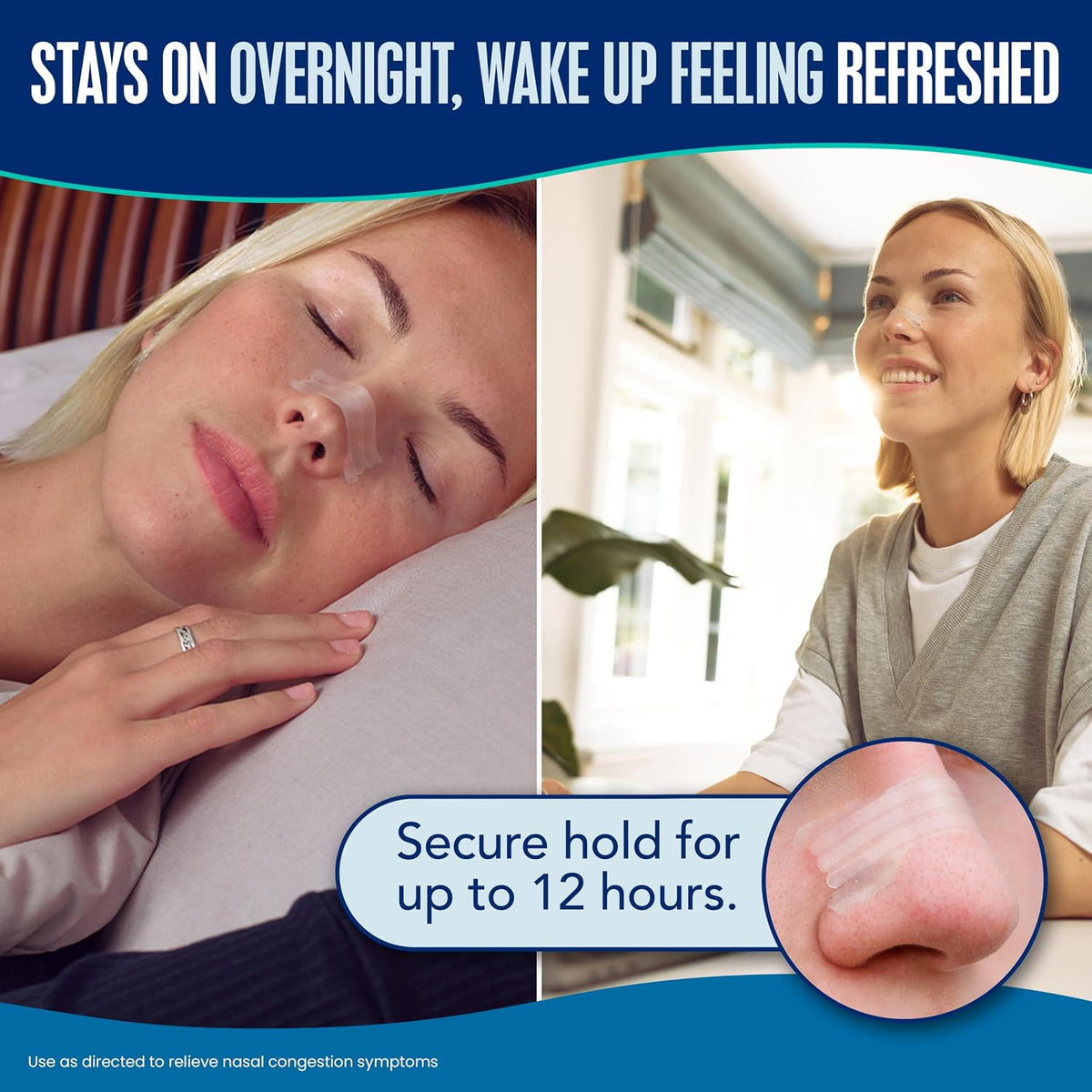 Breathe Right Nasal Strips, Extra Strength, Nasal Congestion, Clear, 44ct | Opens nose and increases nasal airflow, helps relieve nasal congestion for better breathing, drug-free, use anytime, anywhere