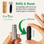 Bamboo Charcoal Dental Floss | Mint & Candelilla Wax | Vegan & Biodegradable (4 Refills Pack) | Pfas Free