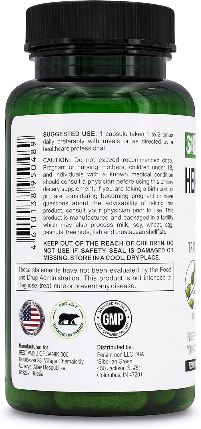 Siberian Green Herbal Kidney Detox 60 Capsules – Cranberry Birch Juniper Traditional Siberian Formula