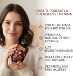 Red Maca BIO Peruana - 180 capsules of Red Maca with vitamin C - Vitality and feminine balance - 3,200 mg per daily dose (equivalent to 12,800 mg of Peru root) - Certified organic