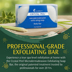 Exfoliating Bar Soap for Men & Women, Crystal Peel Luxury Microdermabrasion Hydrating & Exfoliating Body Soap Bar, Solid Magnesium Mineral Scrub for Buffing Away Dirt & Oil Smooths Skin Lemongrass 4oz
