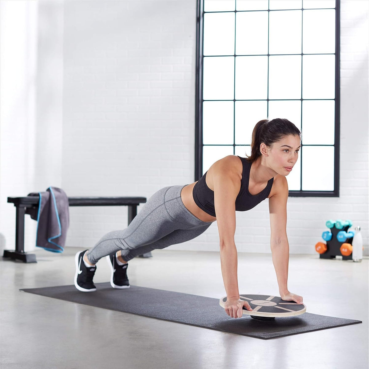 Amazon Basics Wood Wobble Balance Trainer Board, Slip Resistant, for Exercise and Core Strength