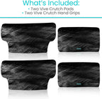 Vive Premium Crutch Pads & Hand Grips - Comfortable, Breathable | Machine Washable Padding - Moisture Wicking & Odor Reducing Pillow Accessory Covers for Adult & Youth Walking Crutches