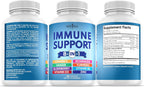 NEW AGE 8 in 1 Immune Support Booster Supplement with Echinacea, Vitamin C and Zinc 50mg, Vitamin D 5000 IU, Turmeric Curcumin & Ginger, B6, Elderberry 120 Count (Pack of 2)