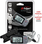 Realalt 3DTriSport 3D Walking Pedometer with Clip & Strap, Accurate Step Counter with 30-Day Memory, Distance in Miles/KM with Large Display Perfect for Seniors & Beginners, eBook Included