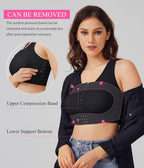 BRABIC Front Closure Post Surgical Compression Everyday Bra for Women Mastectomy with Removable Breast Support Band