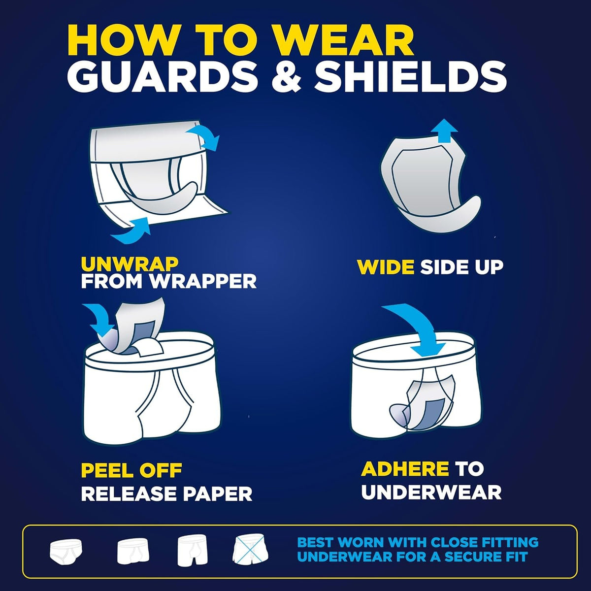 Tena Men Overnight Guards, Incontinence Pads for Men, 30 ct | Engineered to fit the male anatomy, these discreet, cup-shaped male guards help manage heavier bladder leaks, odor & wetness
