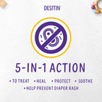 Desitin Maximum Strength Baby Diaper Rash Cream With 40% Zinc Oxide for Diaper Rash Relief & Prevention, 4.8 Ounce