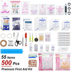 Gevoke Professional 500 Piece Emergency First Aid Kit for Home, Car | Large Complete Medical Kit for Travel, Camping, Truck, Hiking, Sports, Office, Vehicle & Outdoor Emergencies