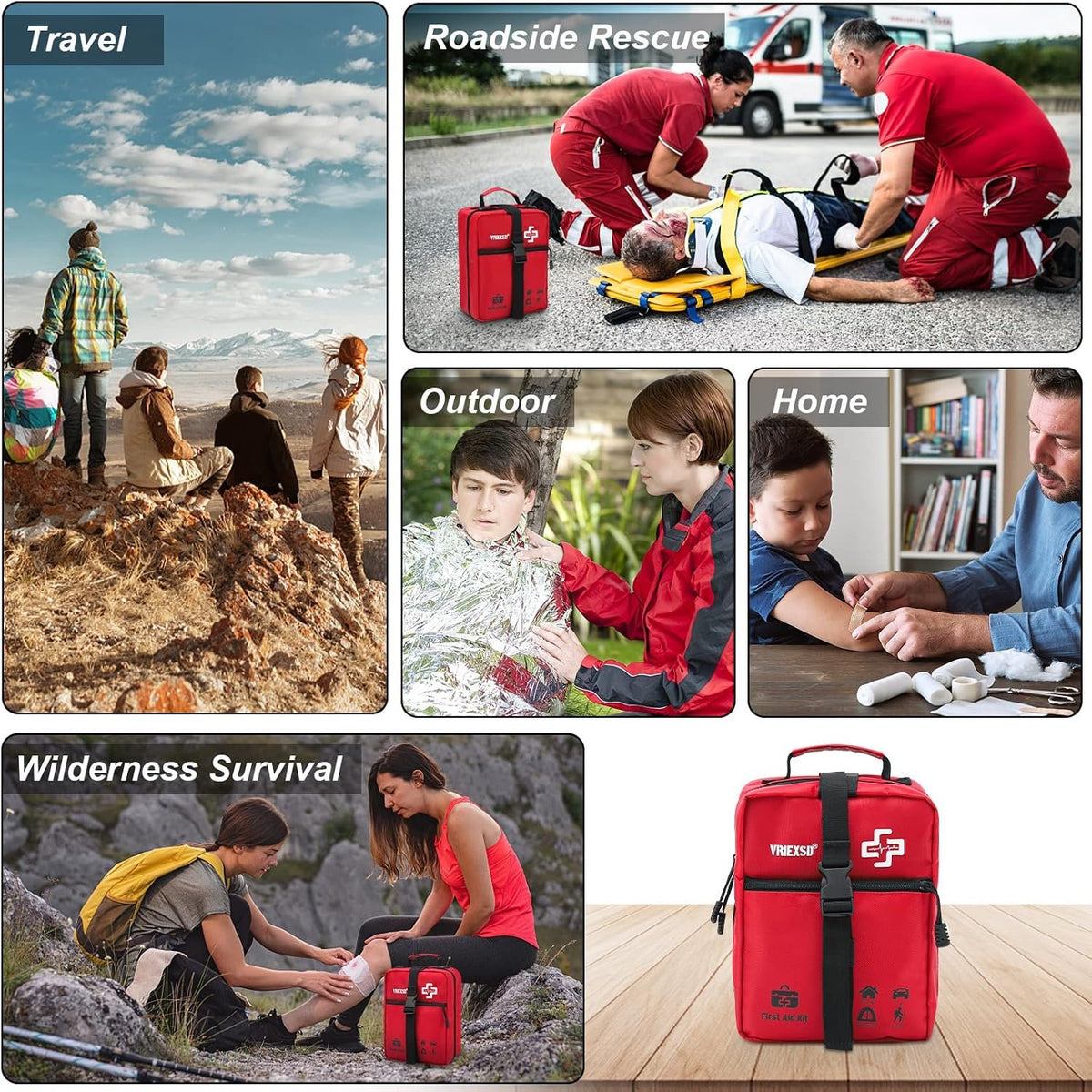 VRIEXSD 400 Piece Large First Aid Kit for Home, Car, Travel, Camping,Sports