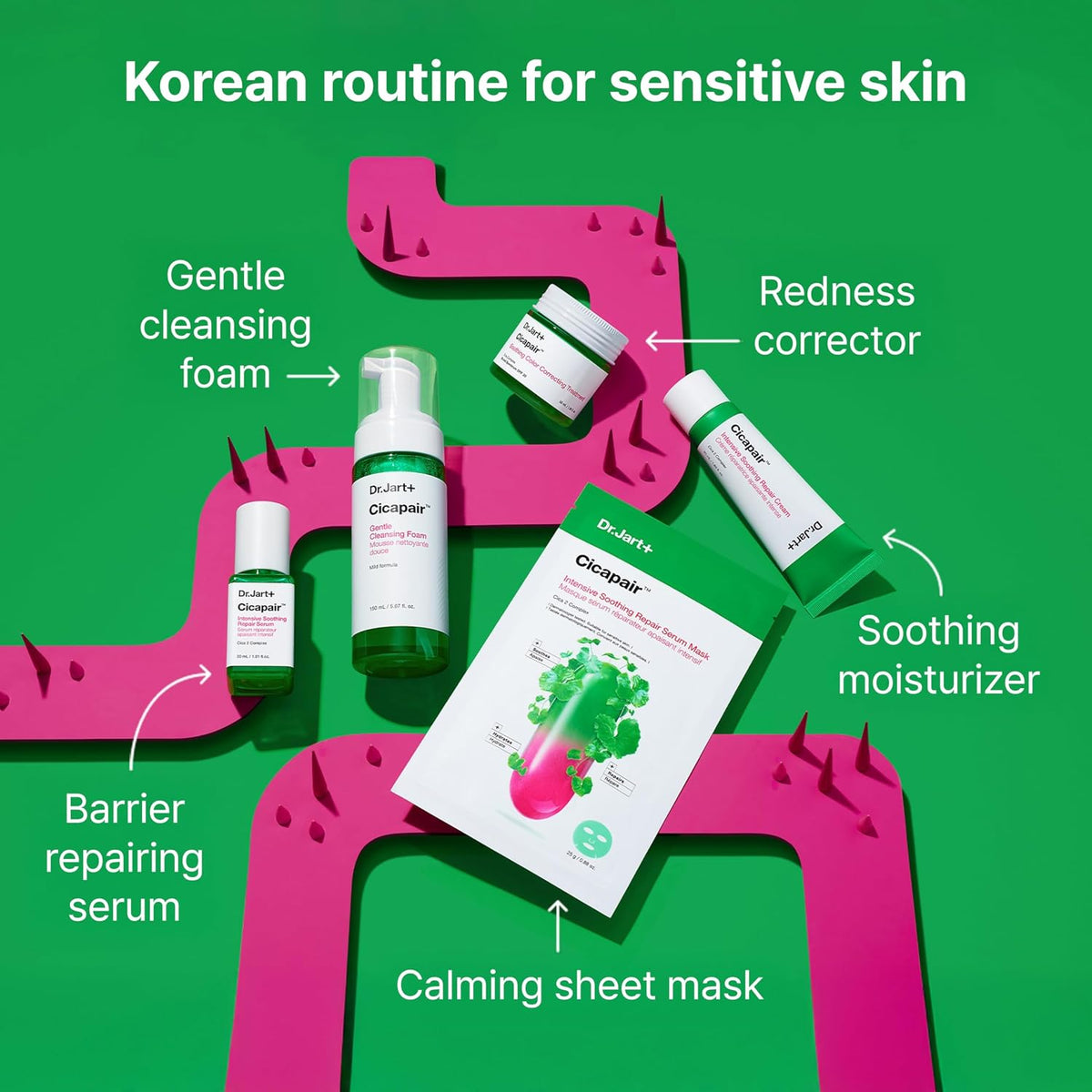 Dr.Jart+ Cicapair Sensitive Skin Korean Face Moisturizer for Redness and Barrier Repair with Centella Asiatica | Korean Skin Care