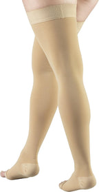 Truform 20-30 mmHg Compression Stockings for Men and Women, Thigh High Length, Dot-Top, Open Toe