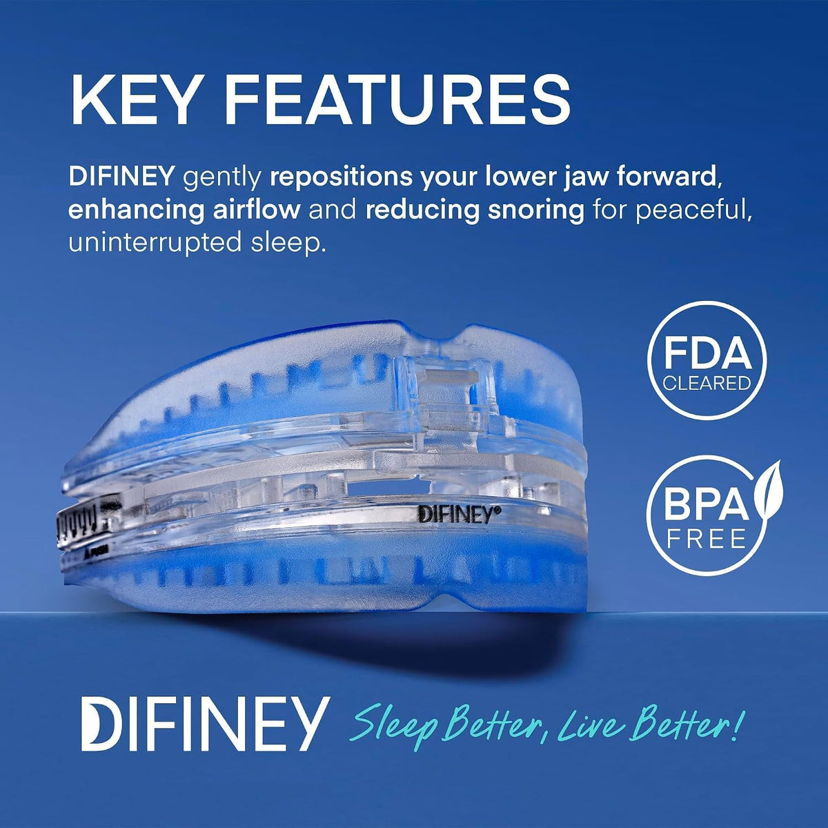 Anti Snoring Device: FDA-Cleared Anti Snoring Mouthpiece – Adjustable Snore Stopper Mouth Guard for Men & Women to Sleep Better – Reusable Nighttime Use with Storage Case