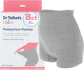 Dr. Talbot's Mom Postpartum Underwear - 8 Count - Size X-Large Disposable Panties for Postpartum Care - Gray