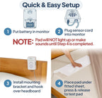 Smart Caregiver Bed Alarm for Elderly Adults, Alerts You When They Get Up | Fall prevention system, weight-sensing pad, incontinence resistant, battery included, USA Company and Customer Service