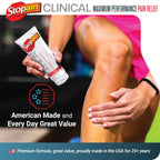 Stopain Clinical 10% Menthol Pain Relief Gel (4 oz Tube), Professional Strength Topical Analgesic for Back, Knee, Joint and Arthritis Pain Relief, Made in USA