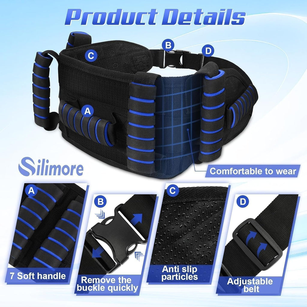 Gait Belt for Seniors, Transfer Belt with 7 Handles