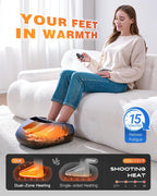 Foot Massager with Heat for Neuropathy and Plantar Fasciitis Relief | Deep Kneading FSA Eligible HSA Shiatsu feet massager, Multi-Level Modes, Remote Control, Self Care Gift for Mom Dad,Size 14