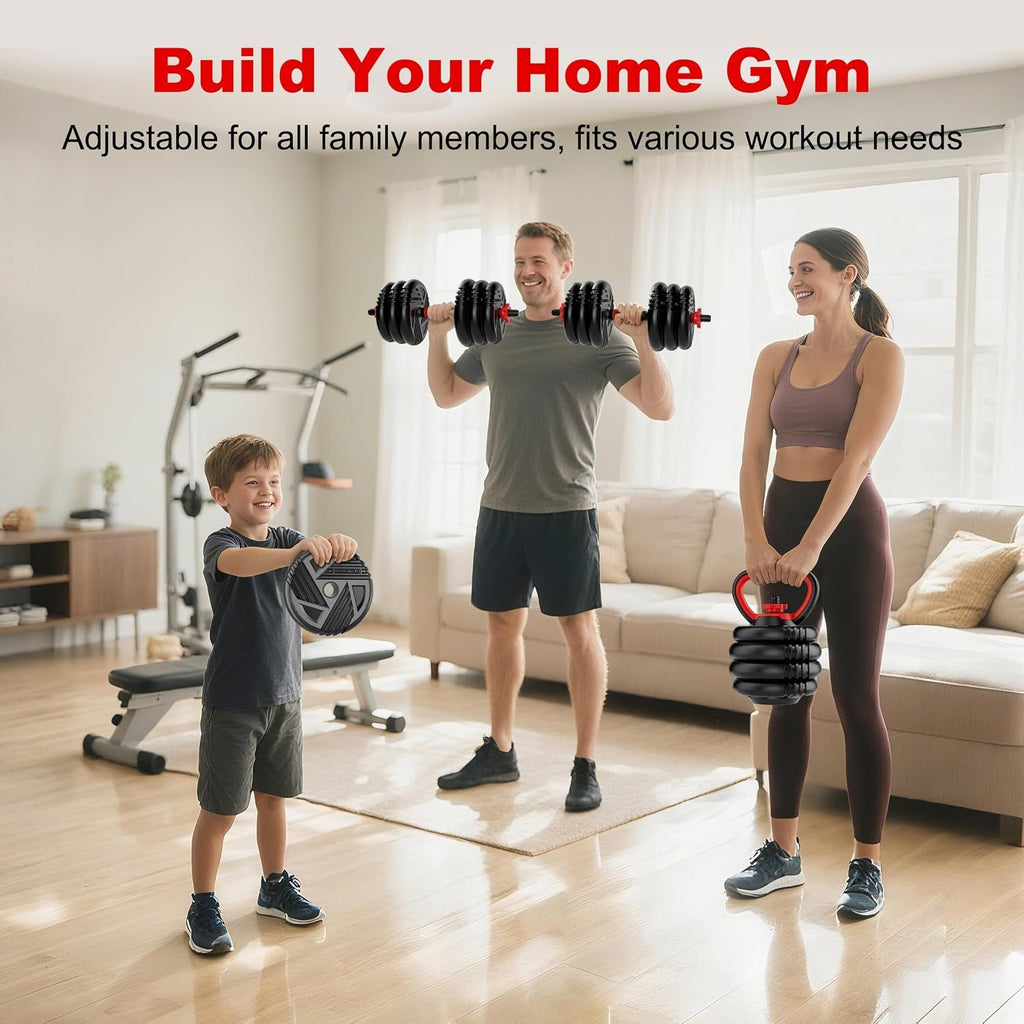 Adjustable Dumbbell Set, 20/30/45/70/90lbs, 5 in 1 Multi-Function Dumbbells