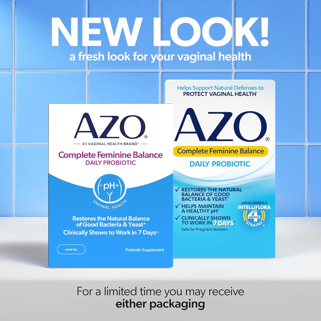 AZO Complete Feminine Balance Daily Probiotics for Women | 60 Count | Clinically Proven to Help Protect Vaginal Health | Clinically Shown to Work in 7 Days
