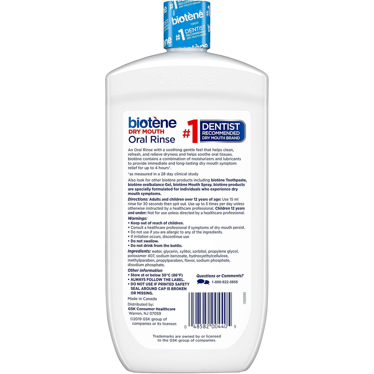 Biotene Oral Rinse Mouthwash for Dry Mouth, Breath Freshener and Dry Mouth Treatment, Fresh Mint - 2x33.8 fl oz