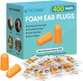 TICONN 400 Pairs Foam Ear Plugs, Hunting Earplugs Individually Wrapped 32dB NRR Noise Reduction Ear Plugs for Sleeping Fishing Passive Hearing Protection Travel Study Concentration (400 Pairs)