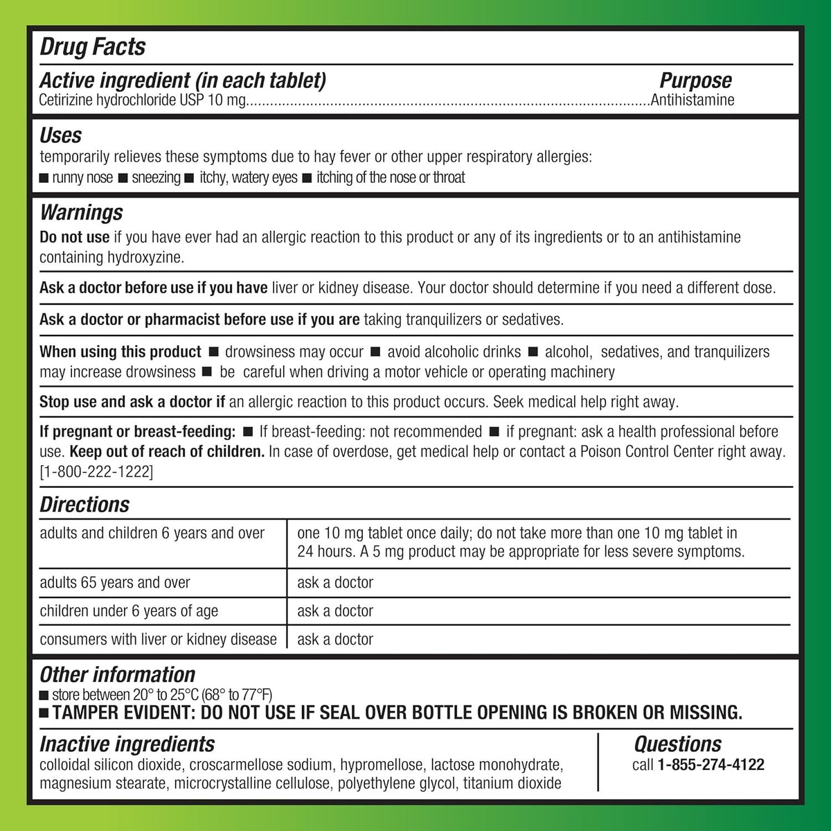 Amazon Basic Care All Day Allergy, Cetirizine Hydrochloride Tablets, 10 mg, 24-Hour Relief for Allergy, 300 Count (Packaging may vary)