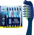 Oral-B Pro Clean CrossAction Manual Toothbrush, 6- Pack, Medium Soft Bristle Brushes for Adults, Deep Plaque Removal, Daily Gum Health and Fresh Breath, Travel Toiletries