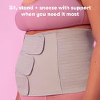 Frida Mom Postpartum Abdominal Support Binder | Natural Delivery & C-Section Recovery | 9" High Adjustable Compression Wrap, Gray