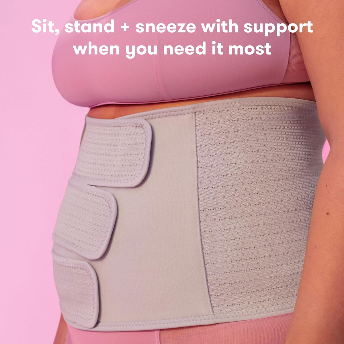 Frida Mom Postpartum Abdominal Support Binder | Natural Delivery & C-Section Recovery | 9" High Adjustable Compression Wrap, Gray