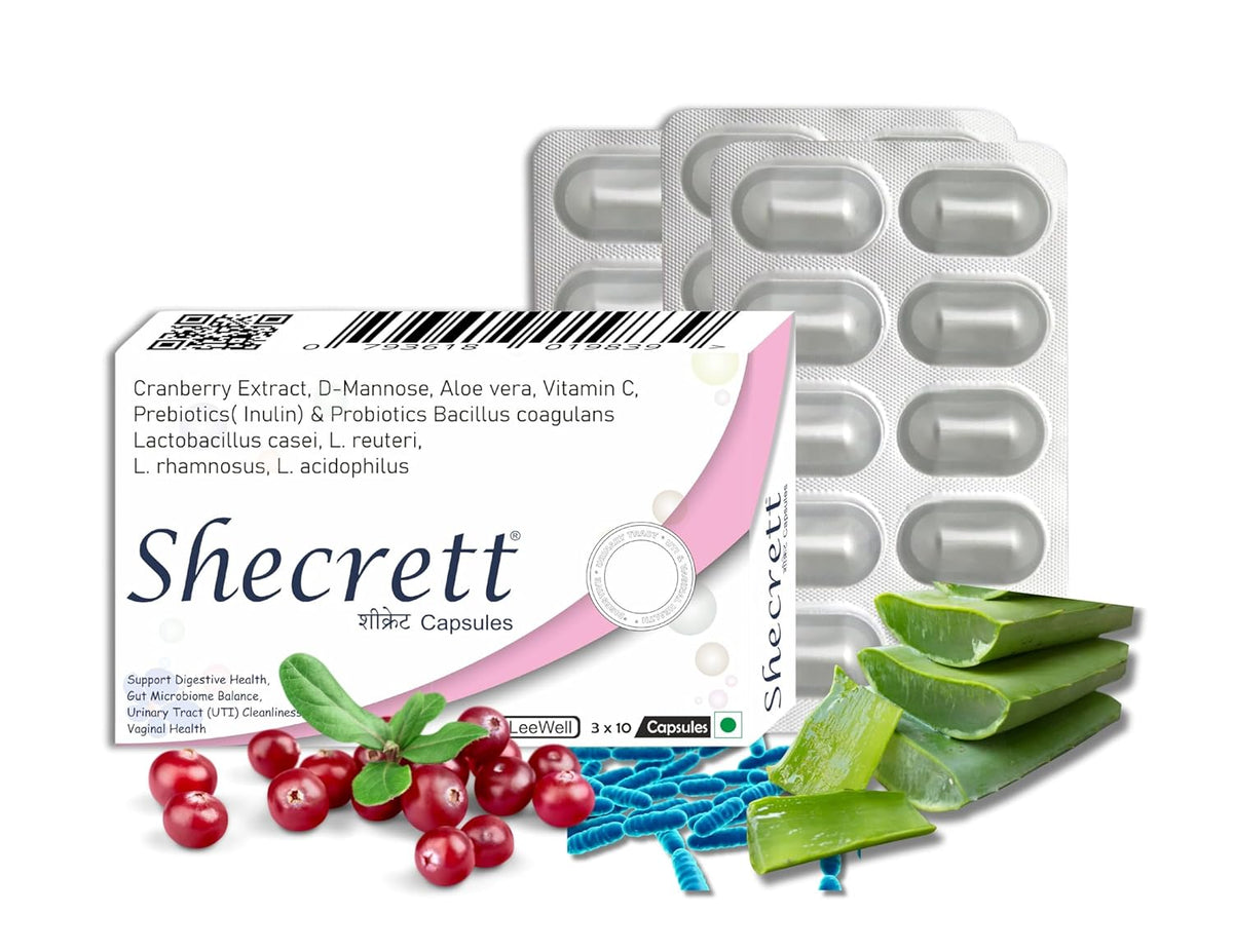 UTI Probiotics Supplement for women | Cranberry supplement | Lactobacillus rhamnosus, L. casei, L. reuteri, L. acidophilus, Bacillus coagulans | D Mannose, Aloe Vera, Inulin for Vaginal Flora, Gut Health, Urinary Tract, Ph Balance - 30 Capsules