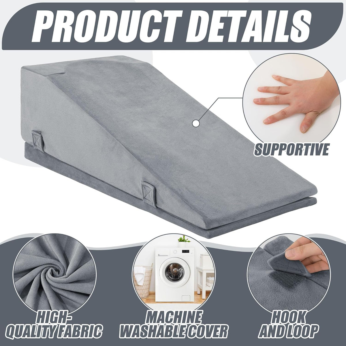ROYALAY Leg Elevation Pillows for After Surgery, Adjustable Height Knee Surgery Recovery Equipment, Knee Replacement Recovery Aids for Hip Ankle Pain Relief Patent Pending, Single Leg