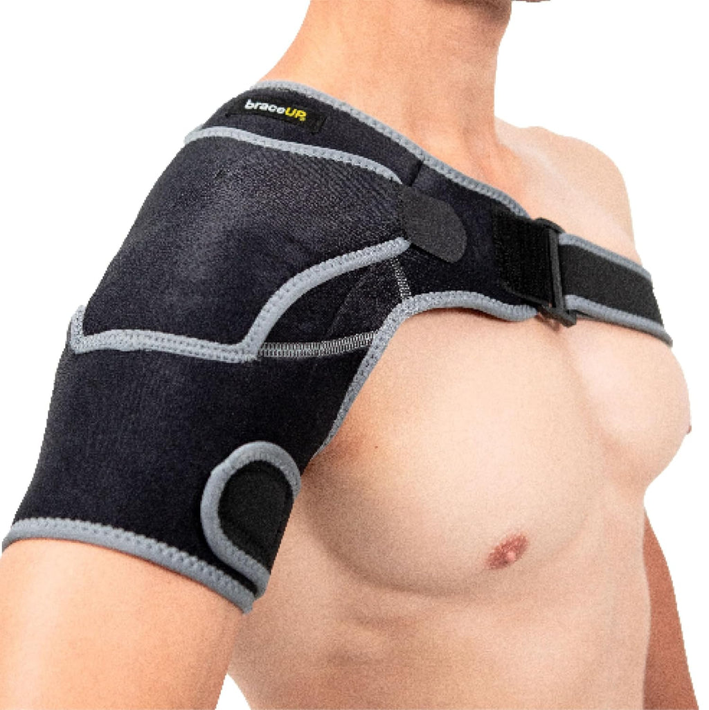 BraceUP Orthopedic Shoulder Pad, Adjustable Shoulder Pad – Support with Ice Bag Pocket Breathable Neoprene Shoulder Support for Men/Women