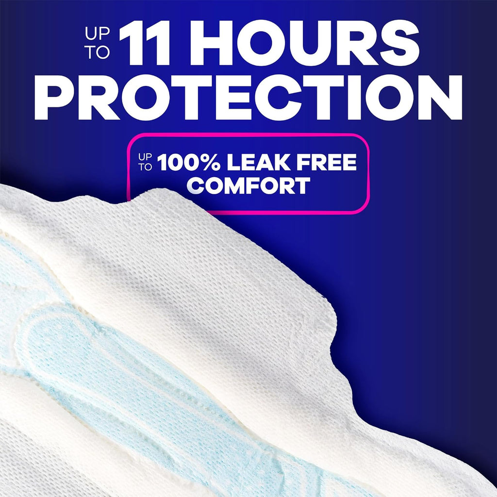 Always Maxi Overnight Pads with Wings for Women, Size 4, Overnight Absorbency, Unscented, 33 Count