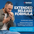 GenCare Mucus Relief Guaifenesin 600mg Extended-Release, 100 Ct | Compares to Mucinex; 12-hour expectorant relief for chest congestion & cough, thins and loosens mucus fast