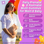 Prenatal Vitamins for Women Gummies + Methylfolate, DHA & Iron, Vegan,120Ct | w/ Omega-3, Organic Food Blend, Choline, Vitamin D3 B6 B12 - Multivitamin for Women Before, During & Post Pregnancy, 0g Sugar