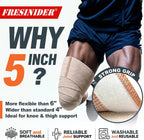 FRESINIDER Premium Elastic Bandage Wrap 5 Inch, 6 Pack, Hook and Loop | Wide 5-Inch Cotton Compression Wrap for Knee, Shoulder and Thigh; Firm Support for Sprains, Swelling and Sports Recovery.