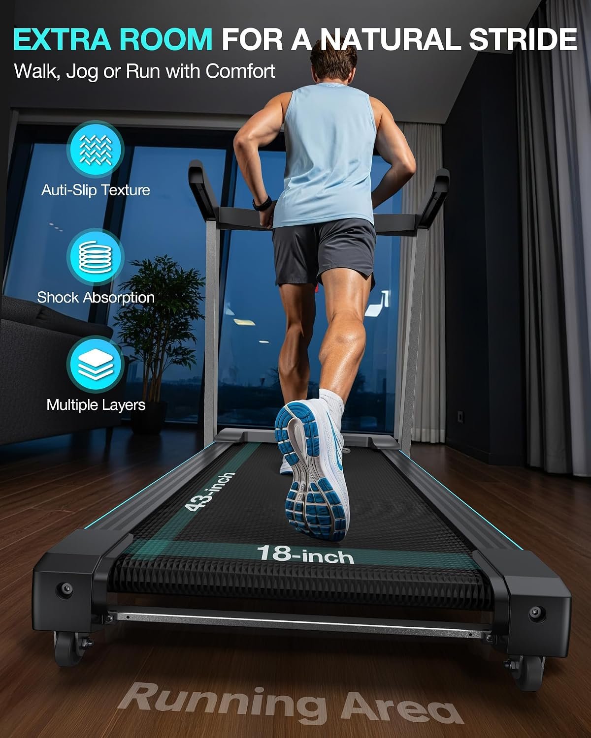15% Auto Incline Foldable Treadmill, Heavy Duty Treadmills for Home | 400lbs Capacity, Voice Control, Bluetooth, Heart Rate Sensors,4.0HP Motor,Folding Running & Walking Pad for Seniors,Home Gym