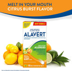 Alavert 24-Hour Allergy Relief, Non-Drowsy, Citrus Burst Flavor, 60 Tablets | Antihistamine providing 24-hour allergy relief, Loratadine 10mg, easy to take, no water needed, orally disintegrating tablets
