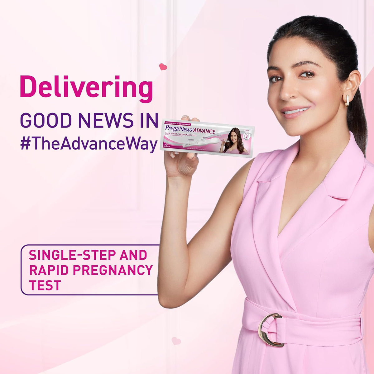 Prega News Advance, HCG Home Pregnancy Test, Midstream Urine Test Kit, One Step Pregnancy Test, Easy to Use, Accurate Result in Just 3 Minutes x Pack of 1 (2)