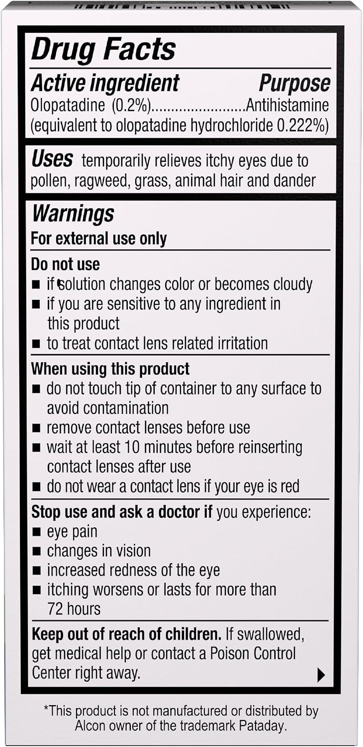 Bausch + Lomb Advanced Eye Relief, Olopatadine 0.2% Antihistamine Eye Drops for Eye Allergy Itch Relief, Once-Daily Prescription Strength 16-Hour Relief, 0.12 Fl Oz