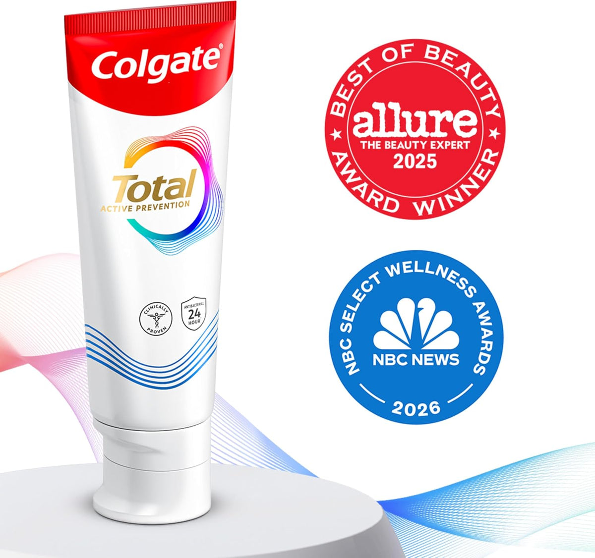 Colgate Total Whitening Toothpaste with Fluoride, Bulk 4 Pack, 5.1 oz | Mint Flavor, Anticavity, Antigingivitis, Antisensitivity Toothpaste, Helps Remove Stains, Fights Bacteria