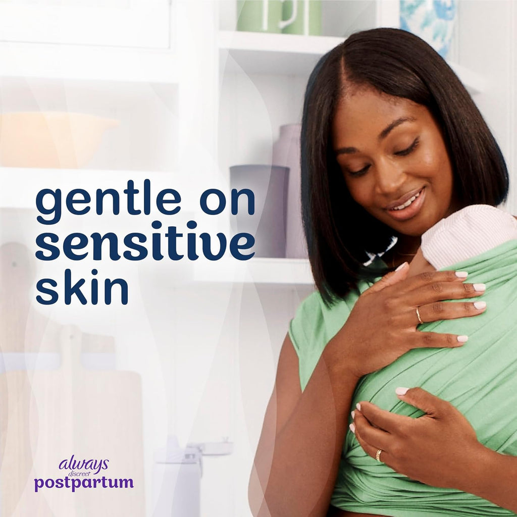 Always Discreet Postpartum Incontinence Pads, Moderate Absorbency, 57 Count