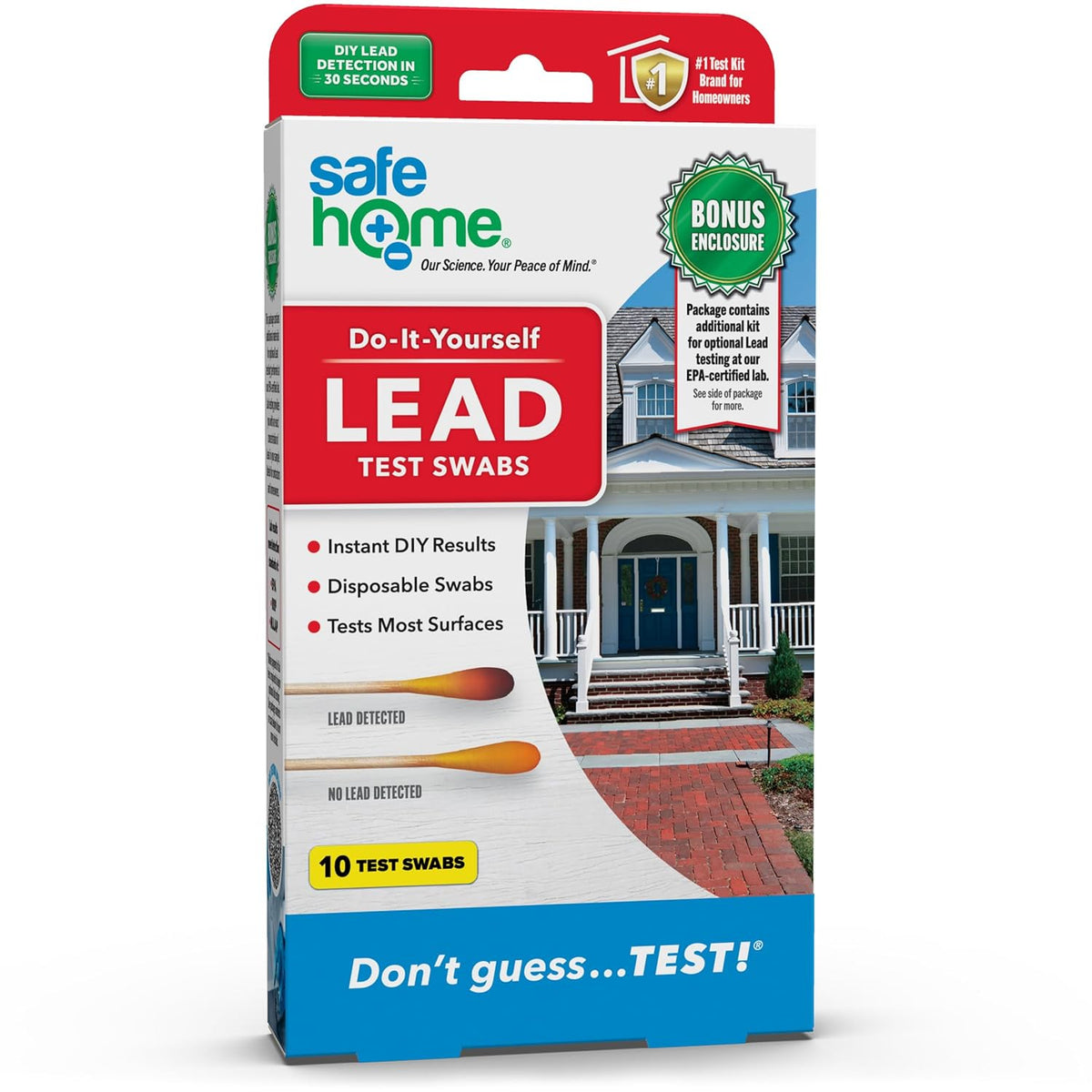 Safe Home® Lead Combo Test Kit – 10 DIY Surface Swabs + Optional Testing at our EPA Certified Lab – Detect Lead in Materials Such as Paint, Dust, Soil, and More – Great for Homeowners & Contractors