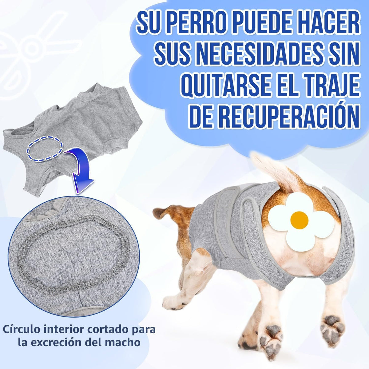 SlowTon Dog Surgery Recovery Suit - Alternative Cone Shaped Collar for Dogs After Surgery with Zipper, Professional Pet Recovery Shirt