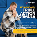 GenCare Daytime Cold & Flu Relief, Non-Drowsy Multi-Symptom, 48 Ct | Compares to DayQuil; relieves fever, cough, congestion & body aches, non-drowsy, severe cold flu