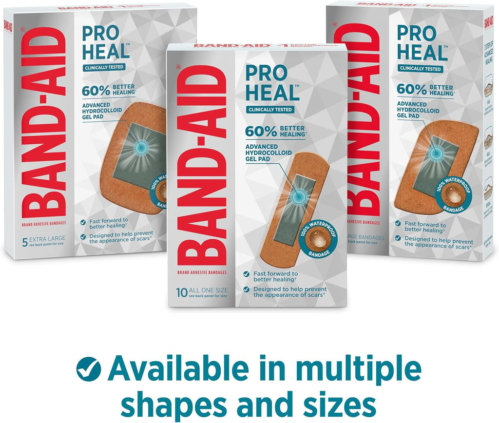 BAND-AID Brand Pro Heal Adhesive Bandages, Extra Large, 5 Count