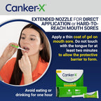 Canker-X Mouth Sore Gel, Fast Pain Relief, Benzocaine-Free, 0.28 Fl Oz | Heals Canker Sores, Cheek Bites & Oral Abrasions, Alcohol-Free, Adults & Kids 6+ Years