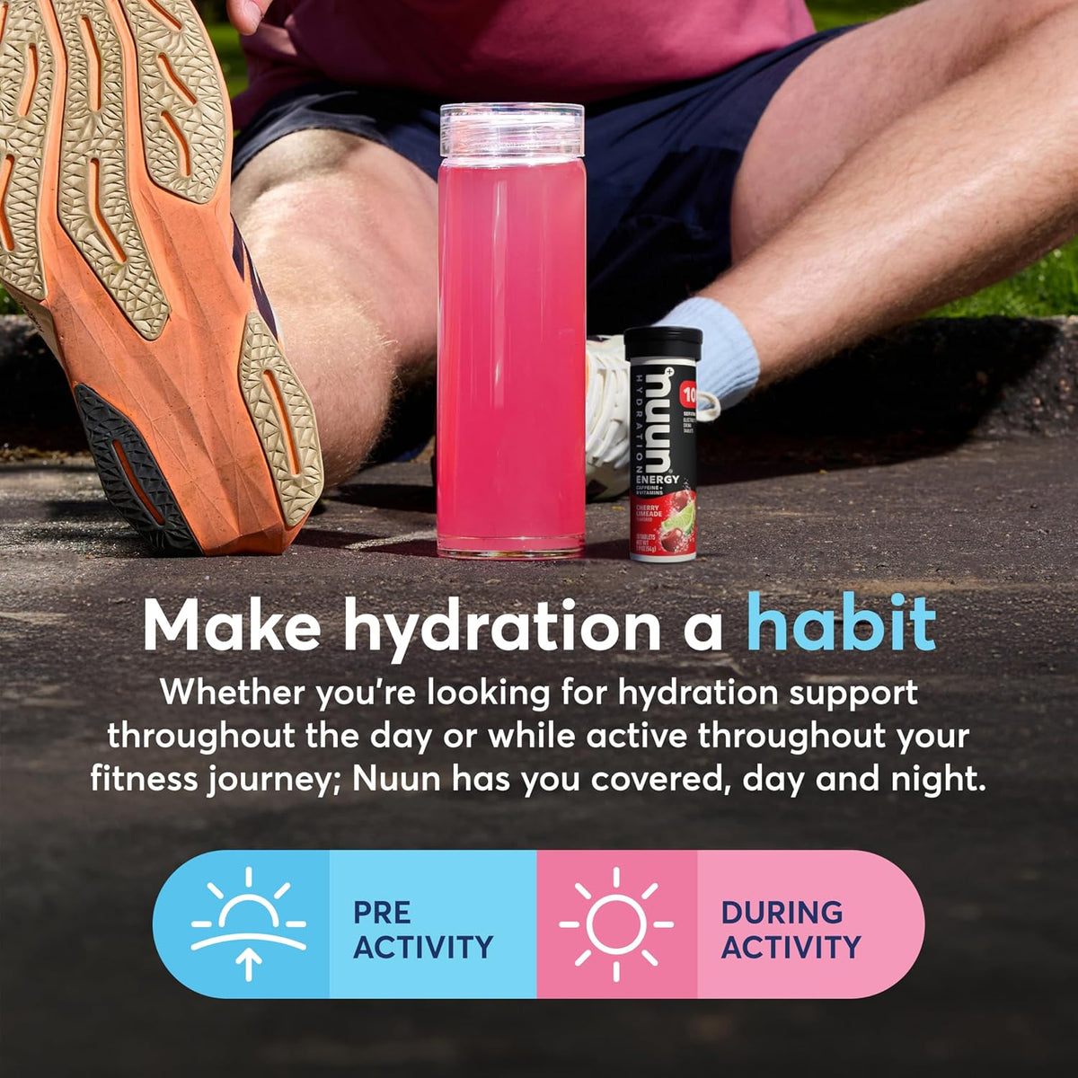 Nuun Energy Caffeine + B Vitamins Mixed Flavors, GF & Vegan, 6 Pack | 60 Servings with Caffeine from Green Tea Extract, Magnesium & 4 Other Electrolytes, Gluten Free, Vegan