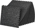 SUPERJARE 1" Extra-Thick Rubber Top Exercise Mat, Gym Flooring for Home Gym